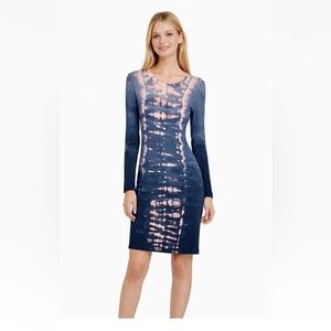 Gypsy 05 Bamboo Tie Dye Long Sleeve Bodycon Dress Women's Size S Knee Length